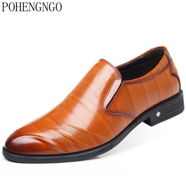 

2020 autumn men dress shoes casual flats men soft genuine leather fashion spring mens business shoes comfortable oxford, Black