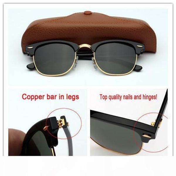 

brand design sunglass half frame sunglasses for women men club sunglasses 51mm outdoor driving glass with case and box accessories, White;black