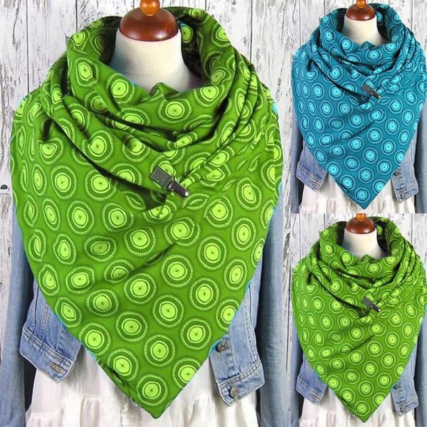

scarves 2021 spring winterfashion women soild retro printing button soft wrap casual warm shawls european and american designer, Blue;gray