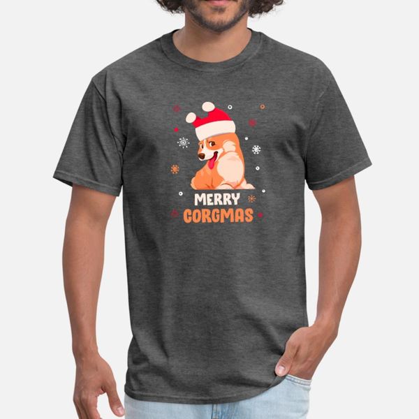 

merry corgmas dog lover christmas xmas corgi santa t shirt men print short sleeve o-neck fit anti-wrinkle basic summer standard shirt