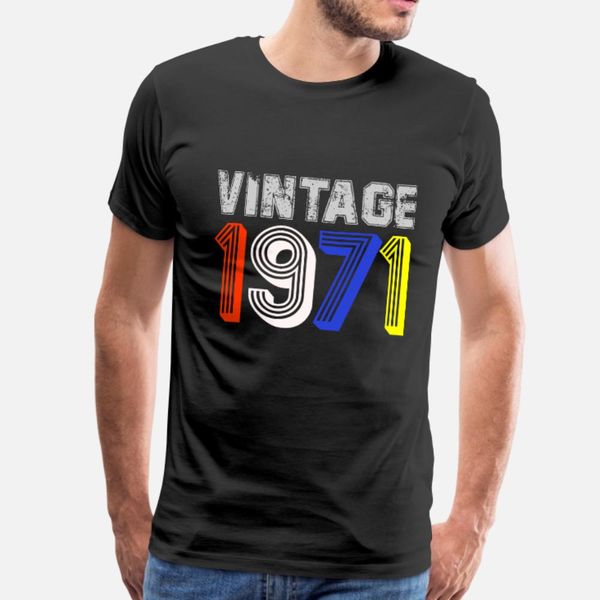 

vintage 1971 birthday gift idea men women t shirt men printing cotton round collar fit funny summer family shirt