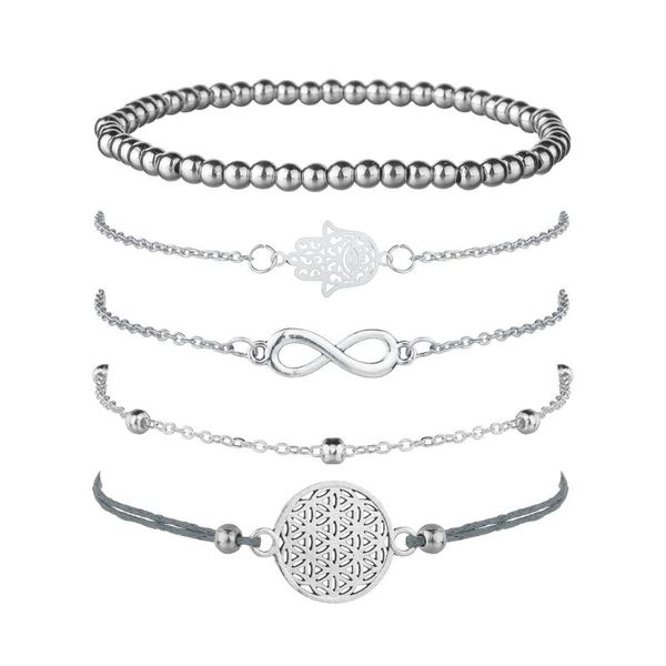 

charm bracelets bracelet jewelry five sets, Golden;silver