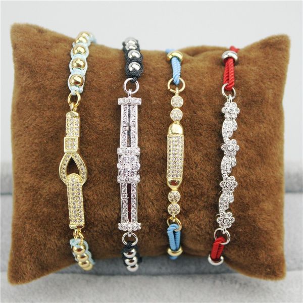 

link, chain 10pcs/lot design colorful connector cz bracelet,plated cubic zircon component, bracelet wholesale, Black