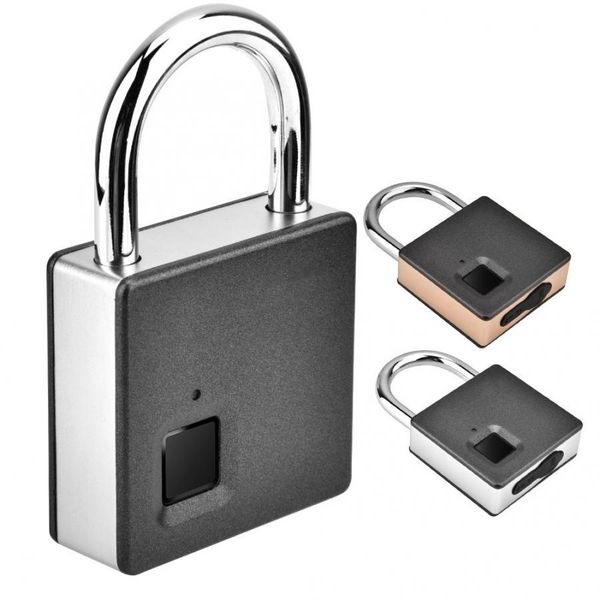 

smart fingerprint padlock stainless steel biometric portable outdoor padlock with key
