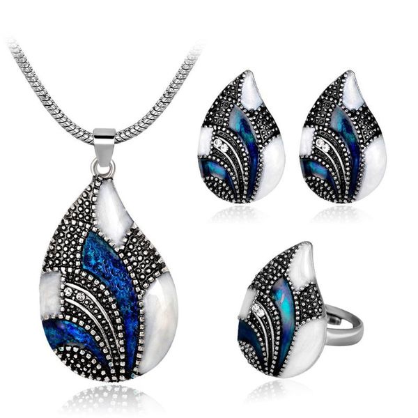 

earrings & necklace shell shape necklace/earrings/ring kit jewelry personality exquisite wedding fabala, Silver