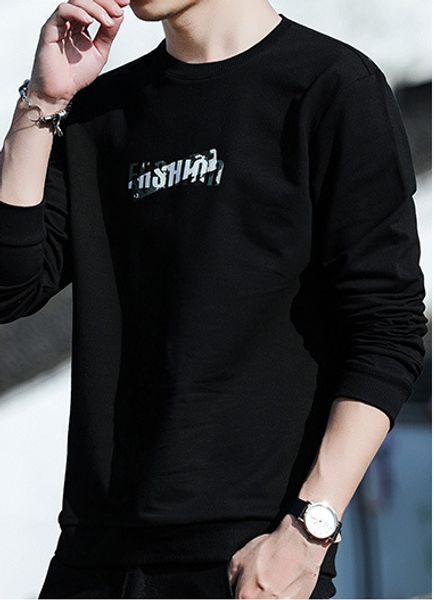 

men's sweatershirt autumn 2020 new arrival hats pullover sweatershirt letter hooded casual loose long-sleeved 8 colors, Black