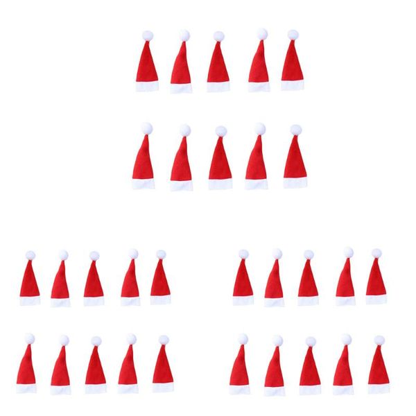 

30pcs santa hat reindeer christmas new year pocket fork knife cutlery holder bag home party dinner decoration tableware #20
