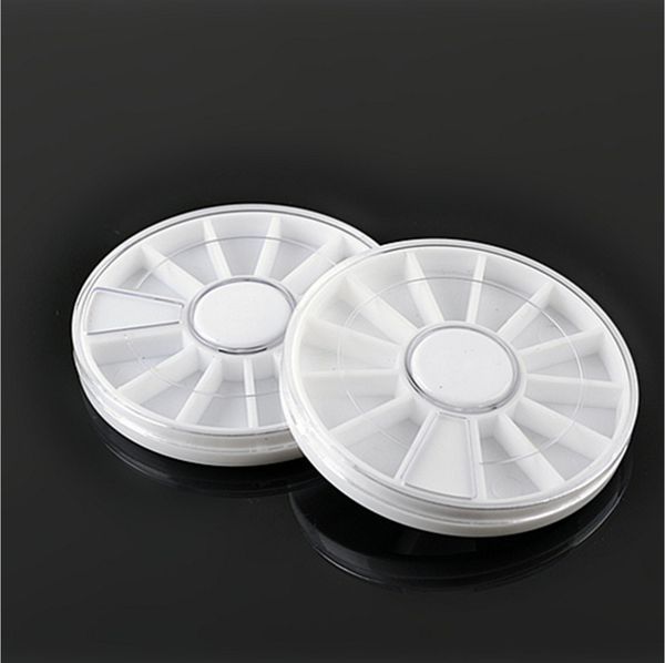 

200pcs round 12 compartment storage wheel case nail art empty container nail art tool case nail care tool box wholesale