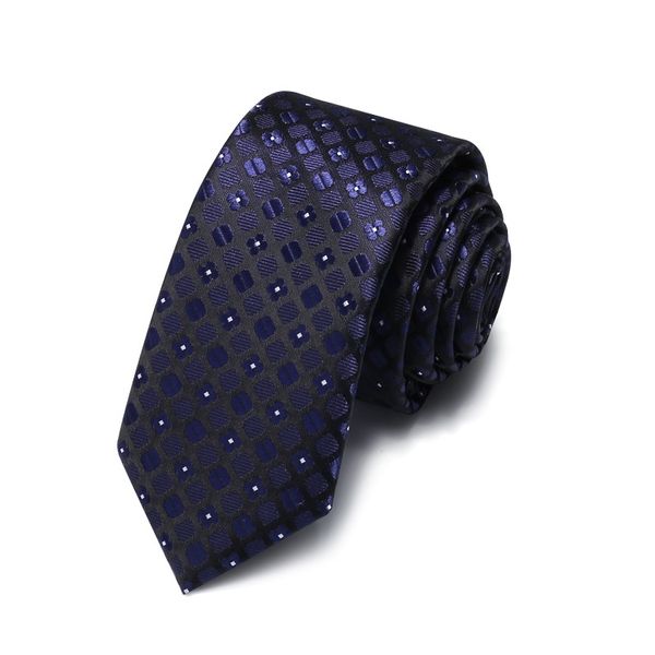 

2020 brand new fashion men's 5cm slim navy blue plaid neck tie business formal suit neck tie for men with gift box, Black;gray