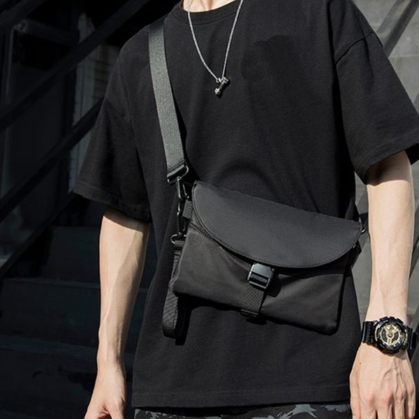 

messenger bag casual function zipper bag tide cool waterproof solid color chest leisure couple shoulder messenger