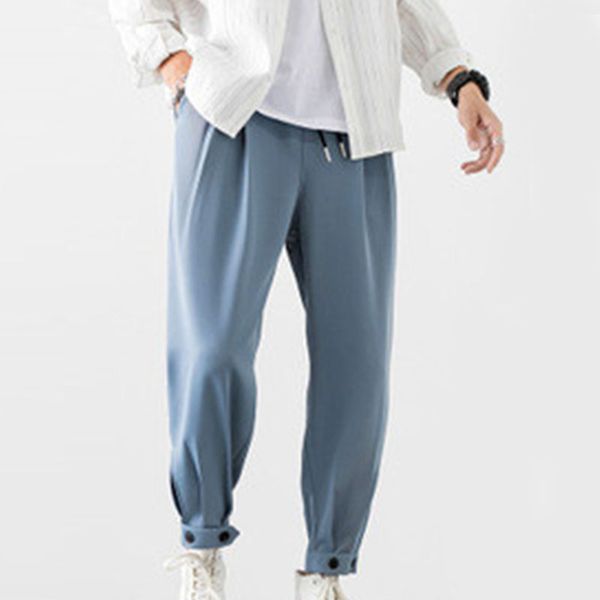 

casual men pants loose fit pants trousers ankle hip hop solid color sweatpants sportswear fashion comfortable for male, Black