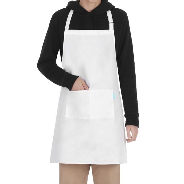 

aprons adults polyester kitchen bbq restaurant apron with adjustable neck belt 2 pockets for cooking baking gardening