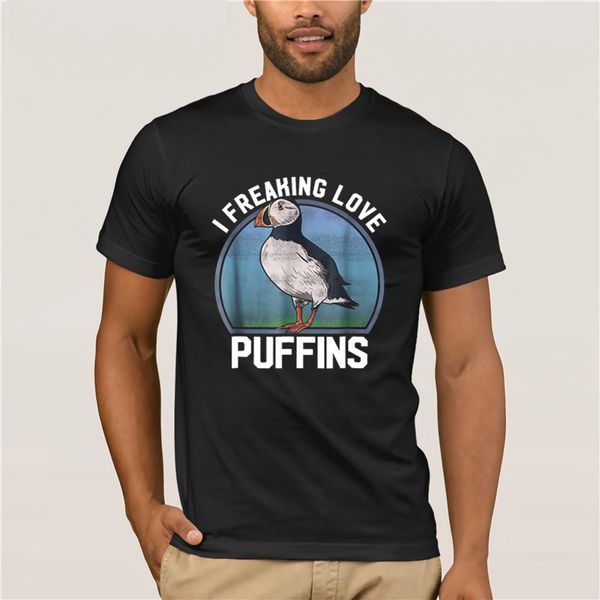 

100% cotton brand men shirt i freaking love puffins funny seabird puffin short sleeve fashion summer t shirt