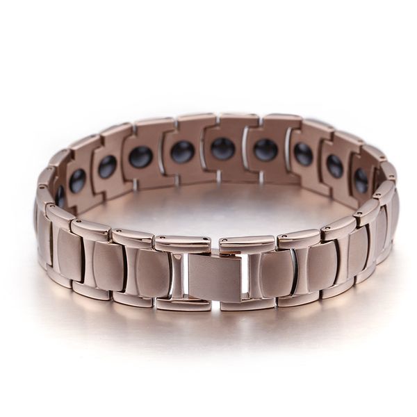 

men and women with magnet bracelet korean version of the simple titanium steel bracelet, Black