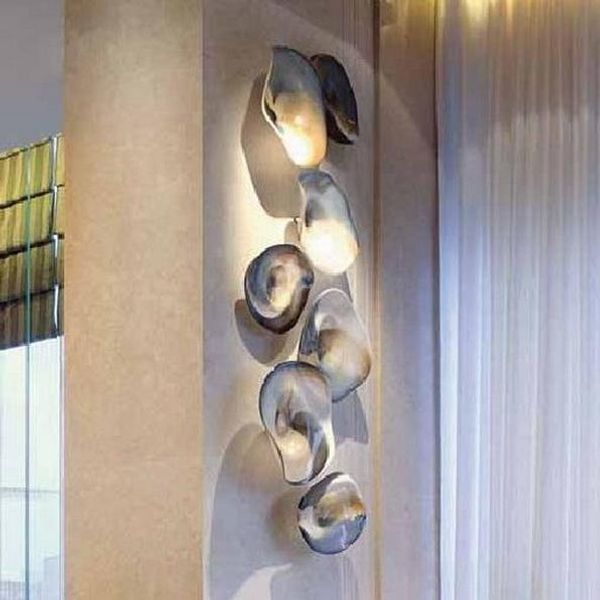 

2020 modern wall decor blown glass plate for wall decorative modern art hanging blown glass plate