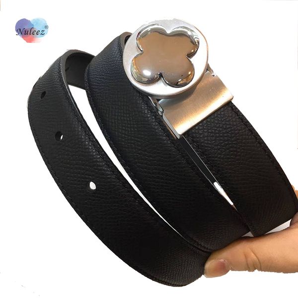 

nuleez belt women slim fine copper buckle flower golden and silver fashion dress accessory lady, Black;brown