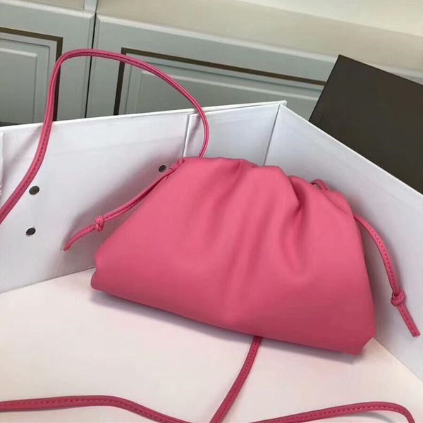 

classic pouch small size with strap genuine leather crossbody bags soft calfskin ladies small clutch bag hand bags cloud bag