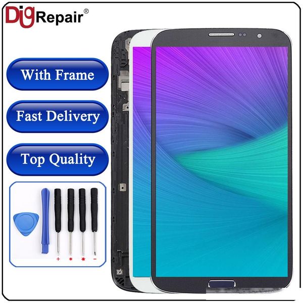 

for samsung galaxy mega 6.3 display i9200 i9205 lcd display touch screen digitizer bezel frame for samsung galaxy mega 6.3 lcd