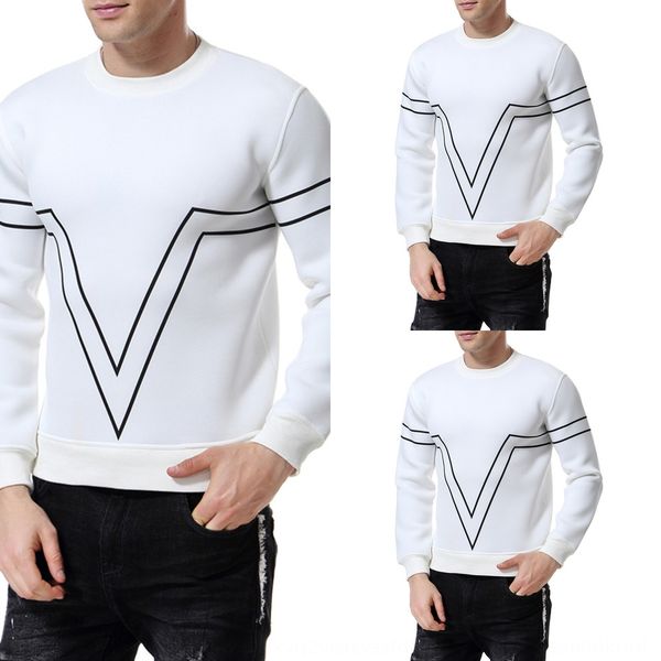 

2020 spring new men's printed all-match coat pullover pullover round neck long sleeve sweater space cotton coat yw006 f8wbs, Black