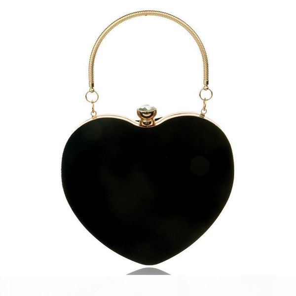 

designer-luxury heart shaped evening purse velvet clutch purse solid color evening bag