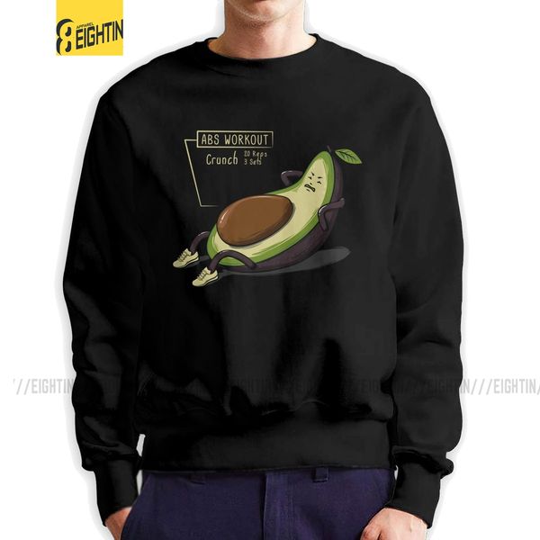 

men avocado abs workout hoodie popular sweatshirt cotton birthday gift pullovers