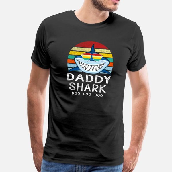 

retro vintage daddy shark gift for father t shirt men character short sleeve s-xxxl gift building spring pictures shirt