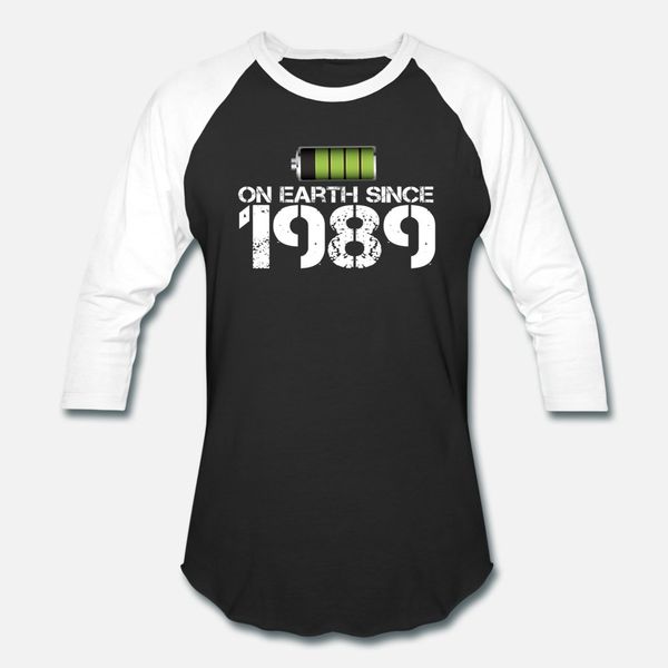 

on earth since 1989 t shirt men designing cotton o neck normal graphic funny casual spring cool shirt, White;black