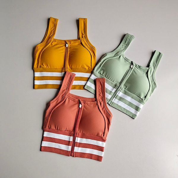 

women sports bra fitness yoga bras running yoga gym fitness sports vest front zipper bras, White;black