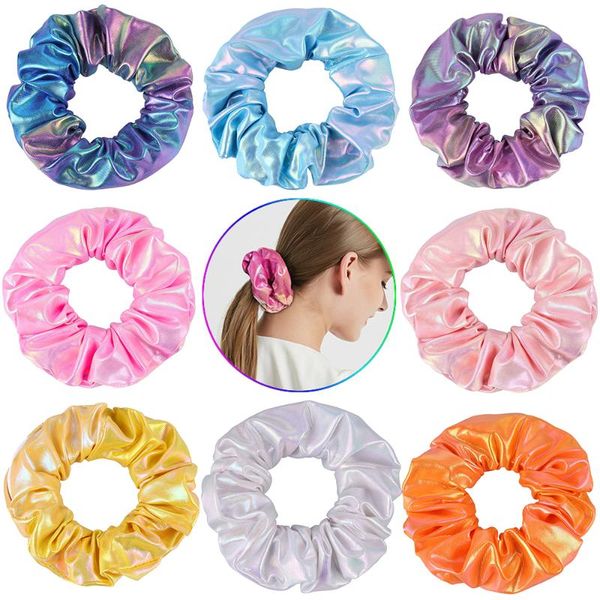 

korean new elastic pu zipper hair band big large ribbon elastic hair bands for women girls ladies cute 2020 accessories, Golden;silver
