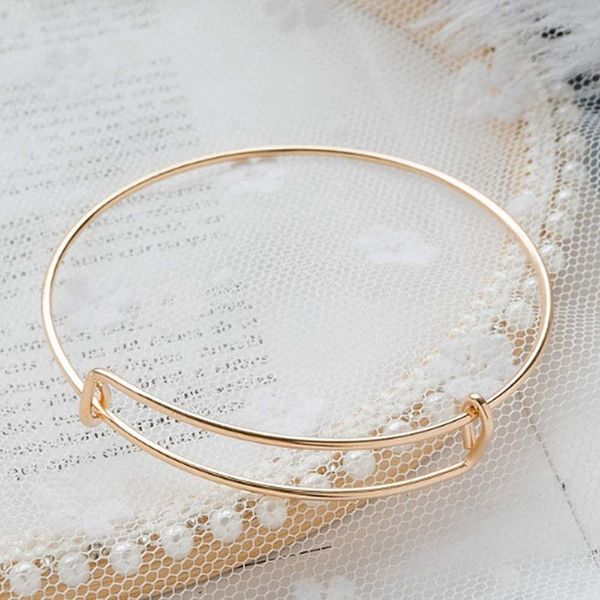 

25 bracelet, adjustable metal wire blank bracelet, suitable for ladies jewelry diy production (gold, Golden;silver