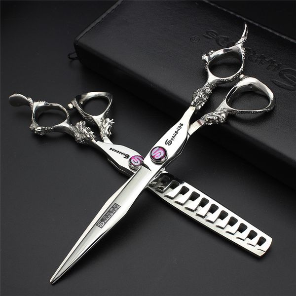 

japanese imports professional 440c hair hair salon barber cutting&thinining 7 inch scissors set