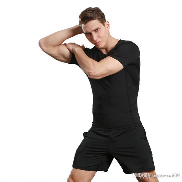 

black, white new comfortable wide, europe and the united states solid color men jogging t-shirt short sleeve, sports the choice