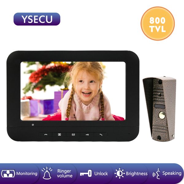 

ysecu 7 inch 800tvl wired video door phone visual video intercom doorbell with camera night vision ip65