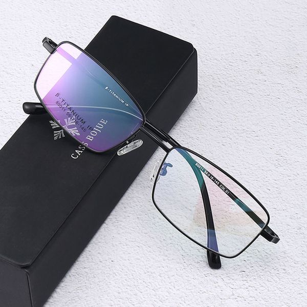 

beta titanium frame glasses men business style full rim eye glasses spring hinges anti blue ray new arrival selling, Black