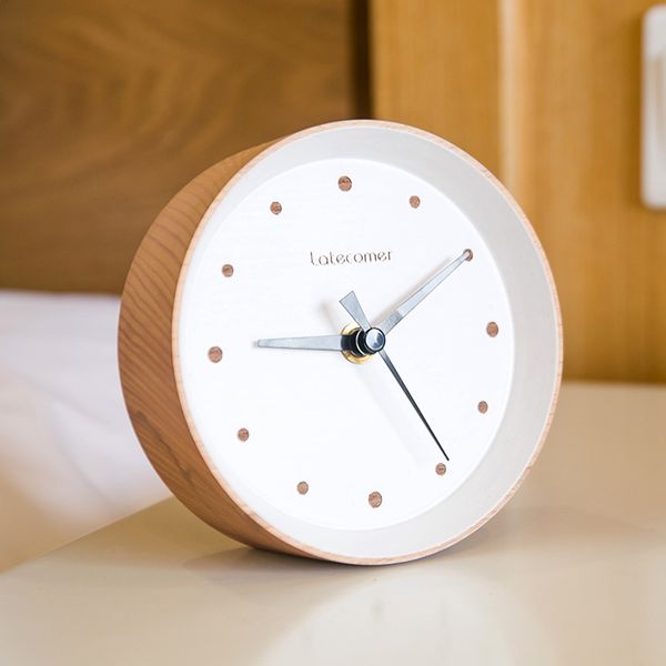 

desk & table clocks 2021 creative alarm clock latecomer japanese-style wooden deskbedroom living room electronic digital bb4