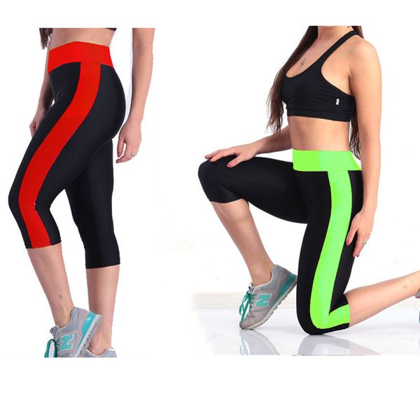

women running pants workout out pocket leggings fitness high waist fitness tights slim sports gym yoga athletic pants 2020, White;red