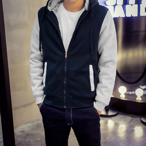 

мужские толстовки скейтборд uniform зима осень мужской zipper лоскутная повседневный скейтборд толстовки мужские толщина keeep теплый, White;black