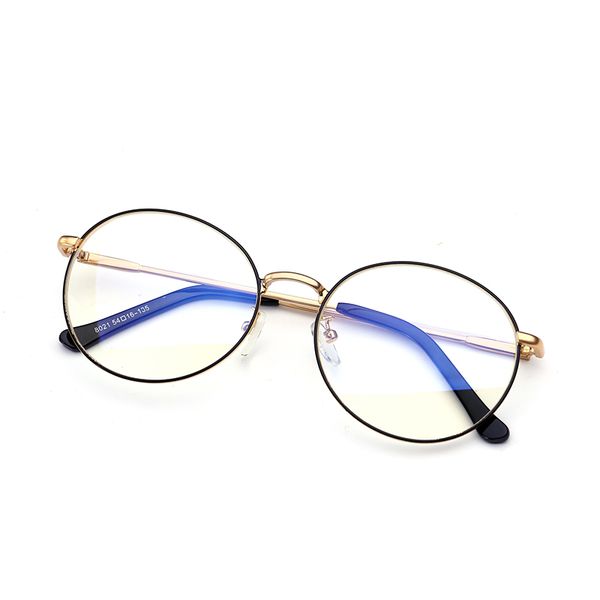 

2020fashion women glasses frame men eyeglasses frame round metal clear lens computer gaming glasses optical spectacle, Black
