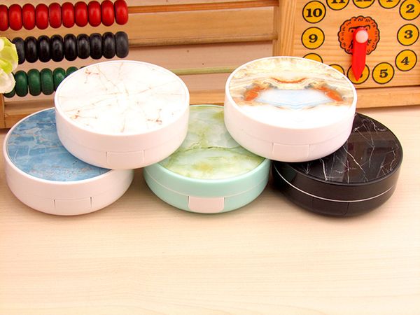 

2020 marble contact lens box with mirror marble stripe contact lens case travel glasses lenses box eyes kit holder container epacket free