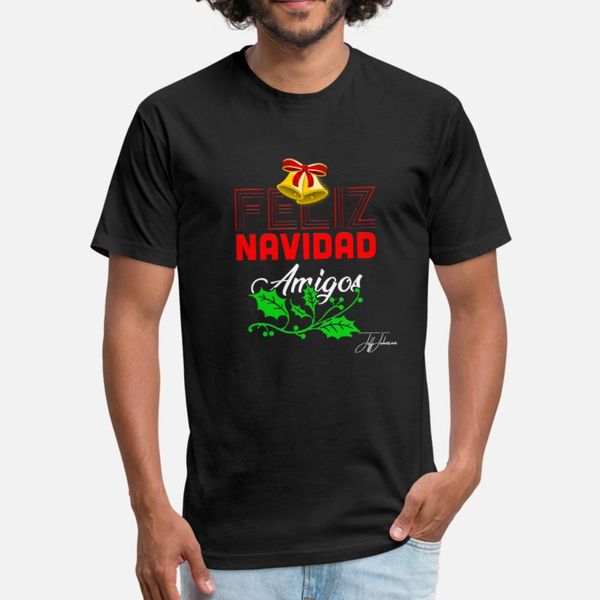 

feliz navidad t shirt men customize cotton s-3xl loose funny casual spring letters shirt