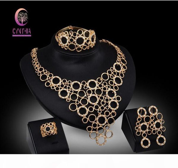 

bridal jewelry sets nigerian wedding african beads jewelry set crystal 18k gold plated jewelry wedding accessories party, Black