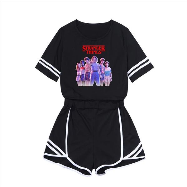 

stranger things suit 2019 summer two piece set women new pattern high end suit dress high waist self cultivation short, Gray