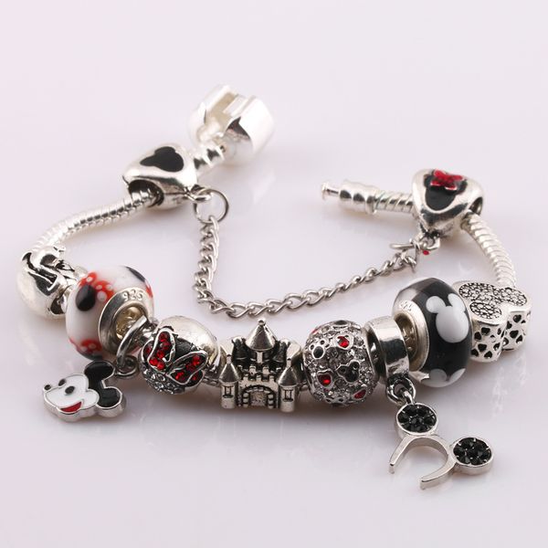 

diy large hole crystal beaded bracelet simple and wild child birthday gift, Black