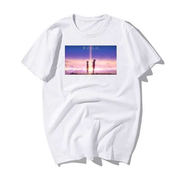 

brand new anime your name fashion print t shirt kawaii 2019 summer cotton cute couple hip hop hipster good quality