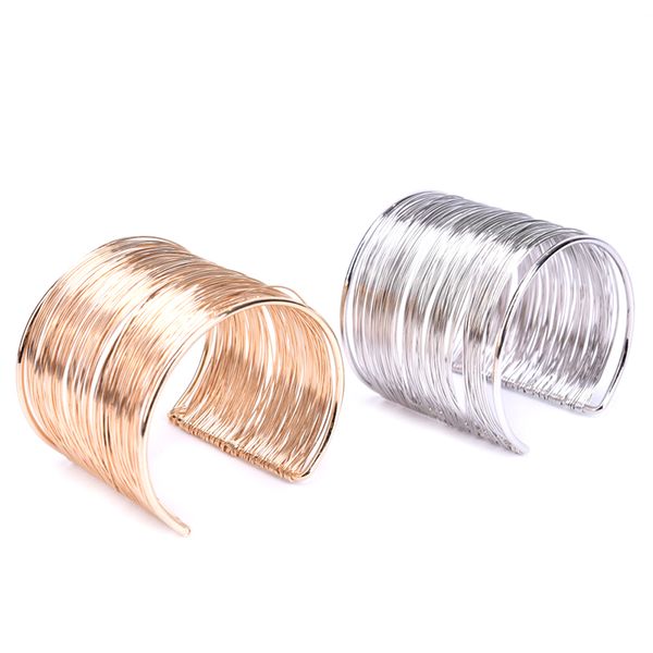 

wide open cuff bracelets amp bangles gold silver color alloy big male female bangle bracelet fashion jewelry for men women, Black