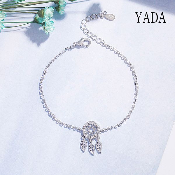 

charm bracelets yada s925 silver color dream catcher bracelets&bangles for women mmetal feather friendship crystal bracelet bt200131, Golden;silver
