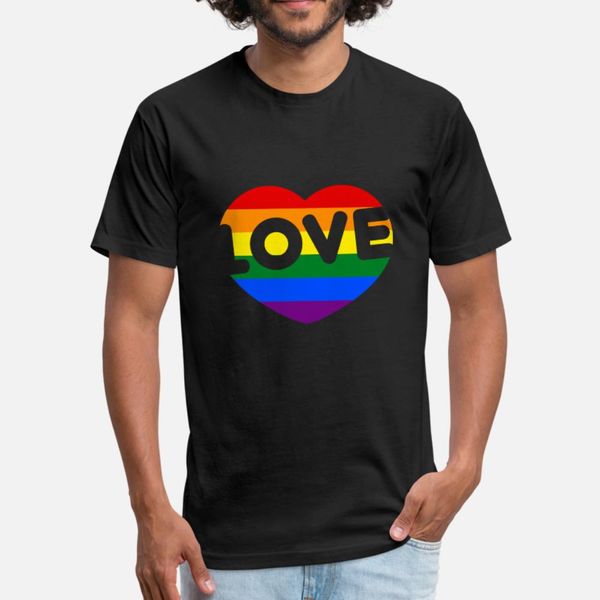 

gay lesbian love rainbow heart t shirt men character cotton o-neck homme interesting fashion summer pattern shirt