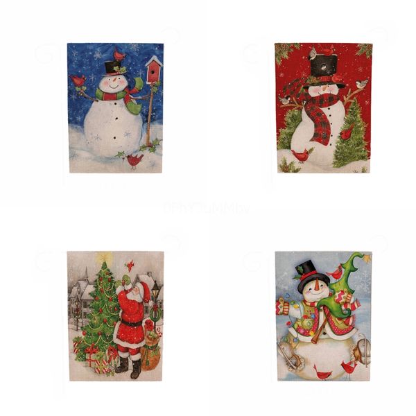 

merry christmas flag banner paper garland cartoon snowman santa claus xmas party bunting bar mall home wall hanging decoration#950