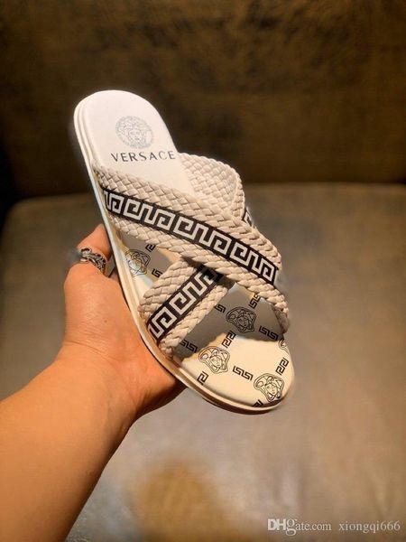 

luxury designer summer men's fashion slippers, comfortable slippers at homeaa, Red;white