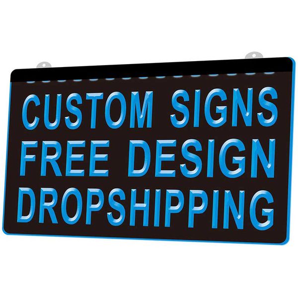 

ls0001 design your own custom light sign hang home shop decor